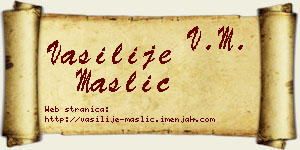 Vasilije Maslić vizit kartica